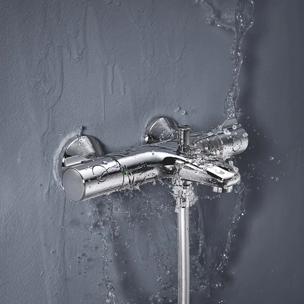 Комплект змішувачів для ванної кімнати з термостатом Grohe QuickFix UA202304TS, Хром - фото 9