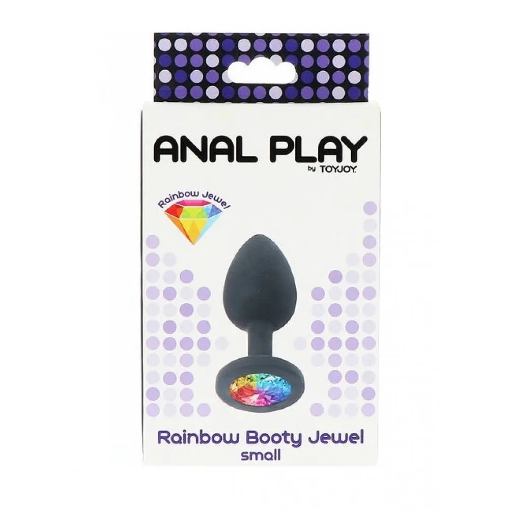 Анальна пробка з райдужним кристалом в основі Toy Joy Rainbow Booty Jewel Small, 7х2.5 см, S - фото 3
