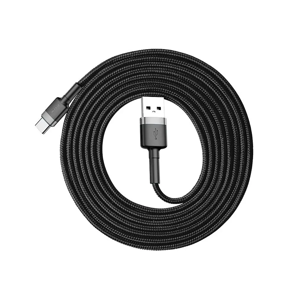 Кабель Baseus Cafule USB to Type-C 2 A 2 m Black [CATKLF-CG1] [67412] - фото 4