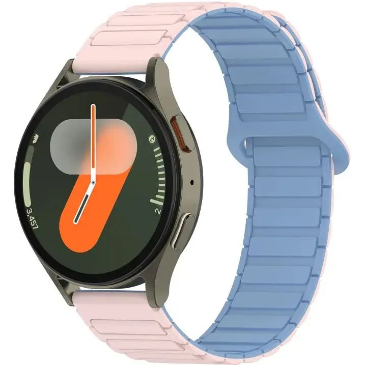 Ремінець DK CDK для Samsung Gear S2 Classic (R730 / R732) 20mm Silicone Shaped Magnetic (018822) (pink / lilac) - фото 3