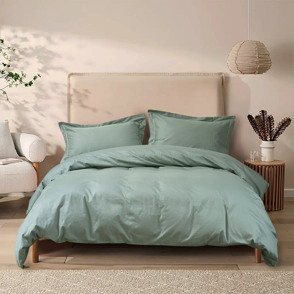 Постельное белье сатин Lotus Home - Dakota Modern оливковый полуторный - фото 2