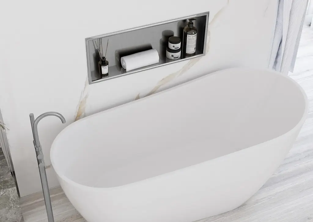 Встраиваемая полка Rea 30x60 nickel brushed с ободком REA-05602, Нержавеющая сталь - фото 4