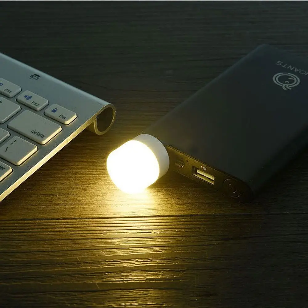 USB LED лампочка циліндрична, тепле світло біла - фото 4