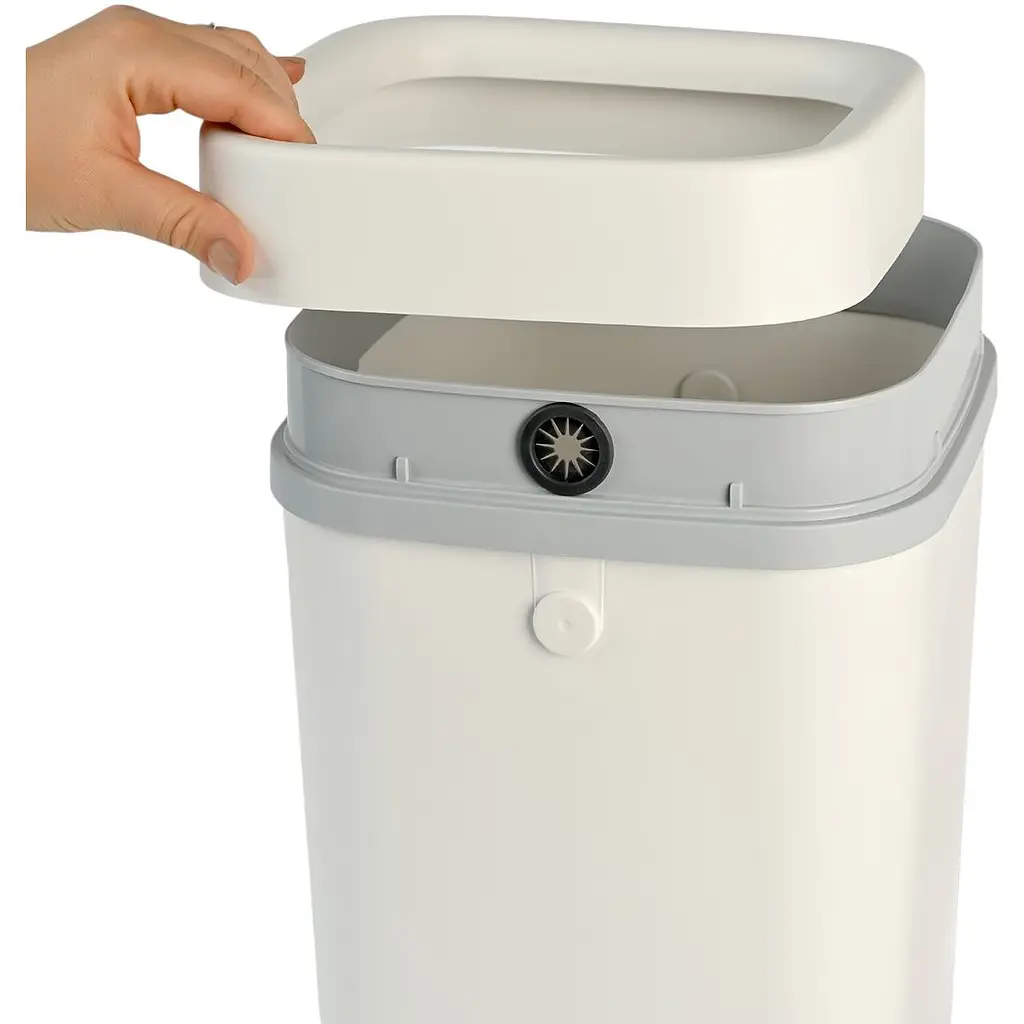 Відро для сміття МВМ My Home без кришки 240х230х363 мм біло-сіре (BIN-25 15L WHITE/GRAY) - фото 4