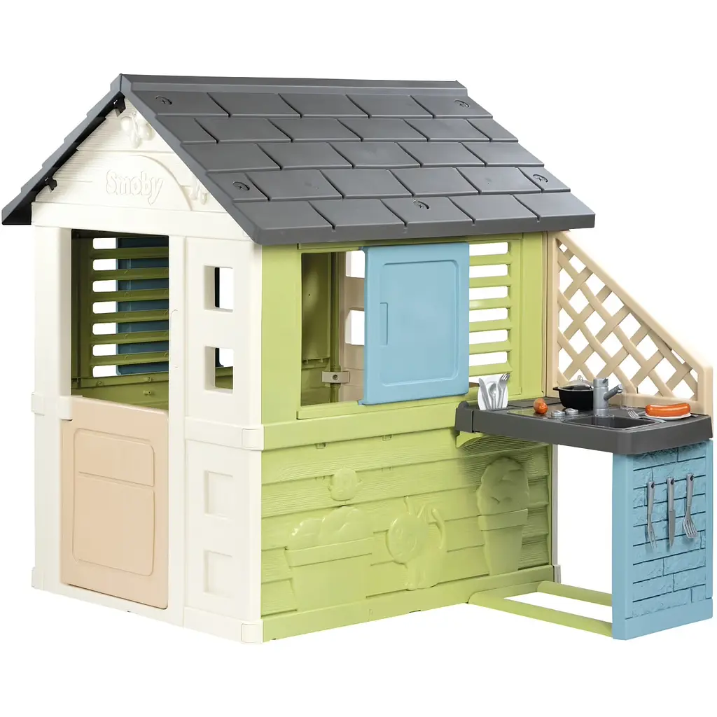 Будинок Smoby Life Райдужний з літньою кухнею, розмір 145х110х127 см (7600810738)