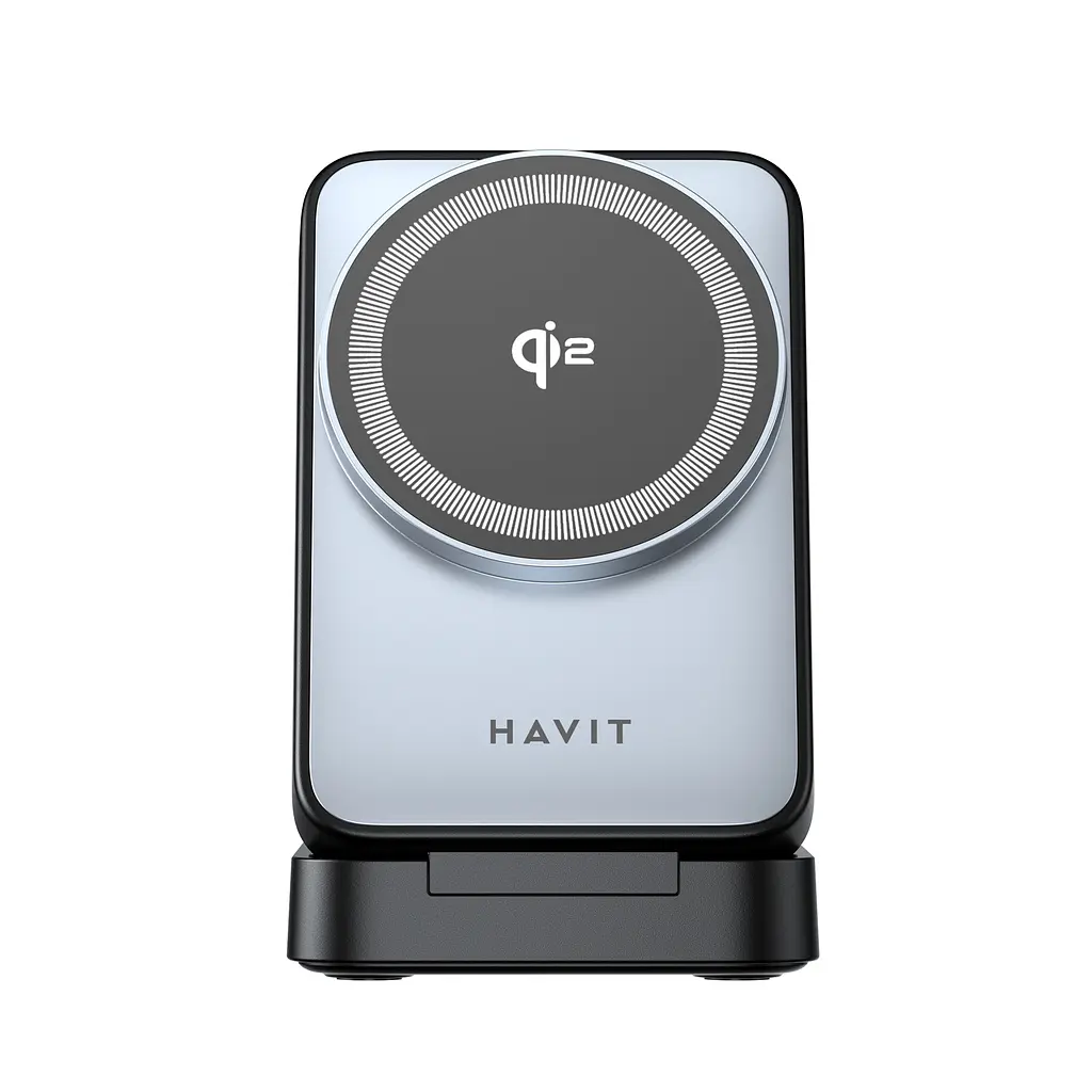Настільна бездротова зарядка 3в1 HAVIT W3103 15W Gray HAVIT (28680-000) - фото 2