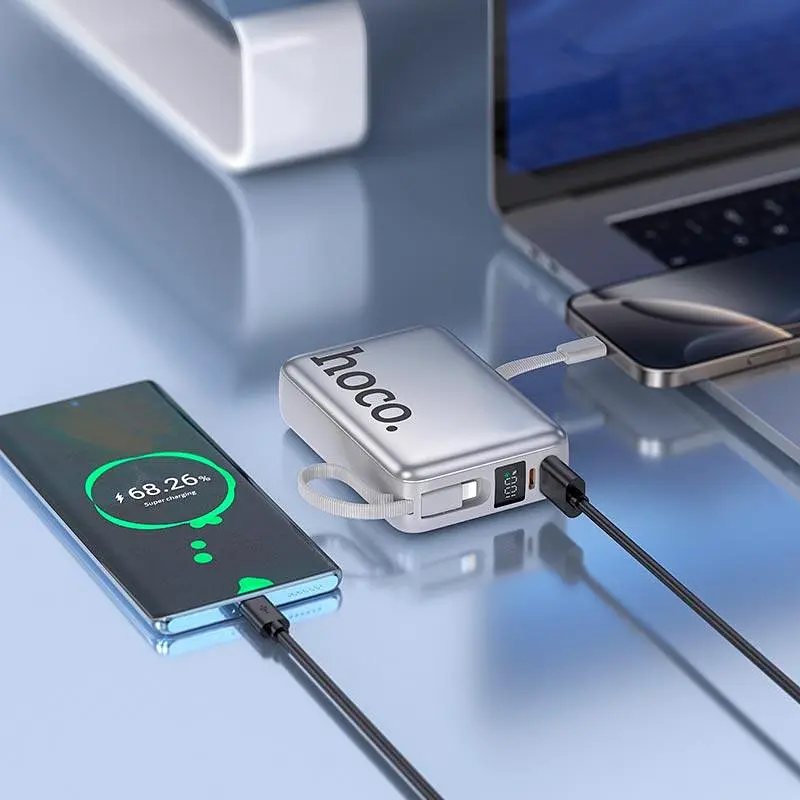 Универсальная мобильная батарея HOCO Eminente Power Bank с IP+C cable Q39 20000mAh |1USB/1Type-C, 22.5W/3A, PD/QC| - фото 3