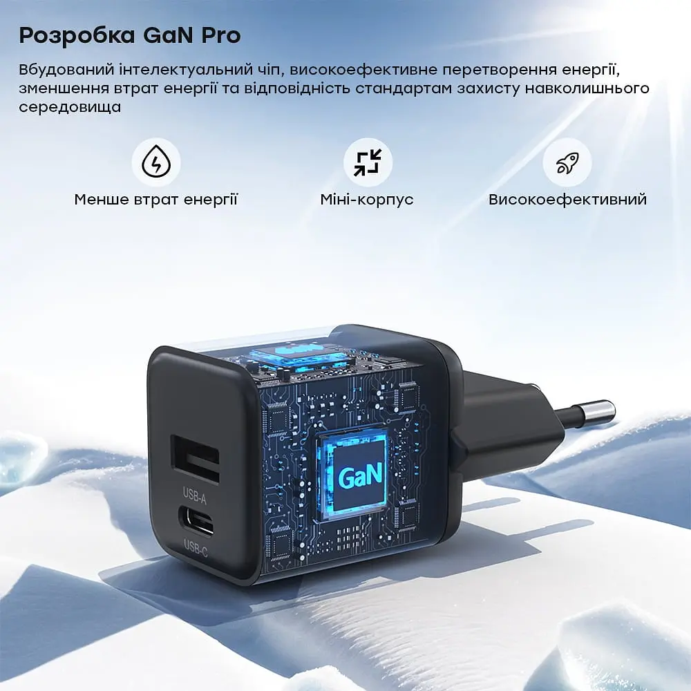 Мережевий зарядний пристрій Choetech PD5012 mini PD30W GAN A+C Black (43-00141) - фото 6