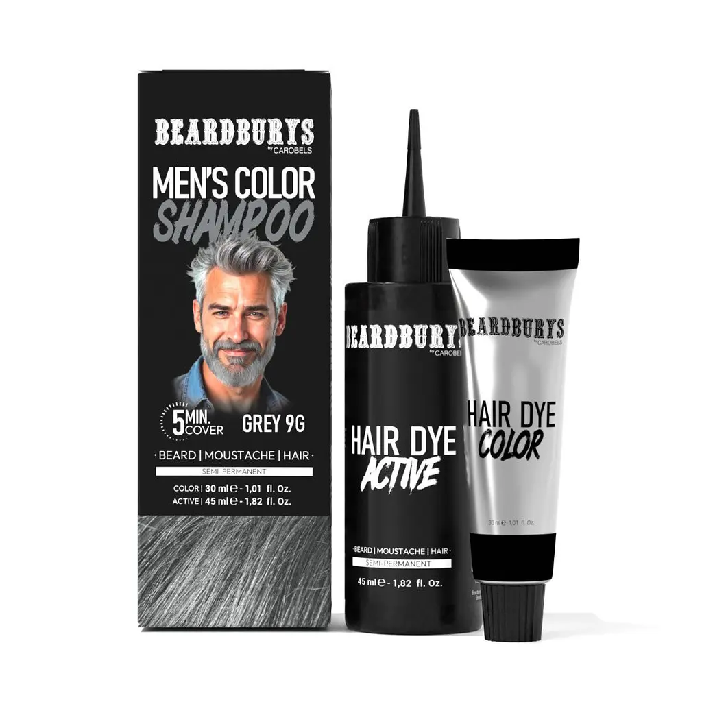 Шампунь камуфлюючий Beardburys Men's Color Shampoo Grey 9G сірий