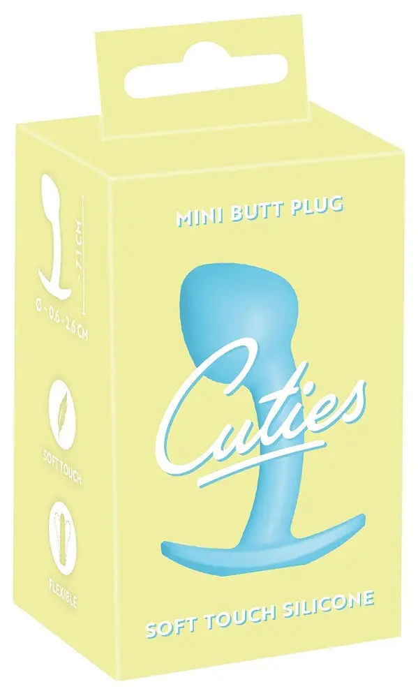 Анальна пробка Cuties Mini Butt Plug 7.1 см (блакитний) - фото 9