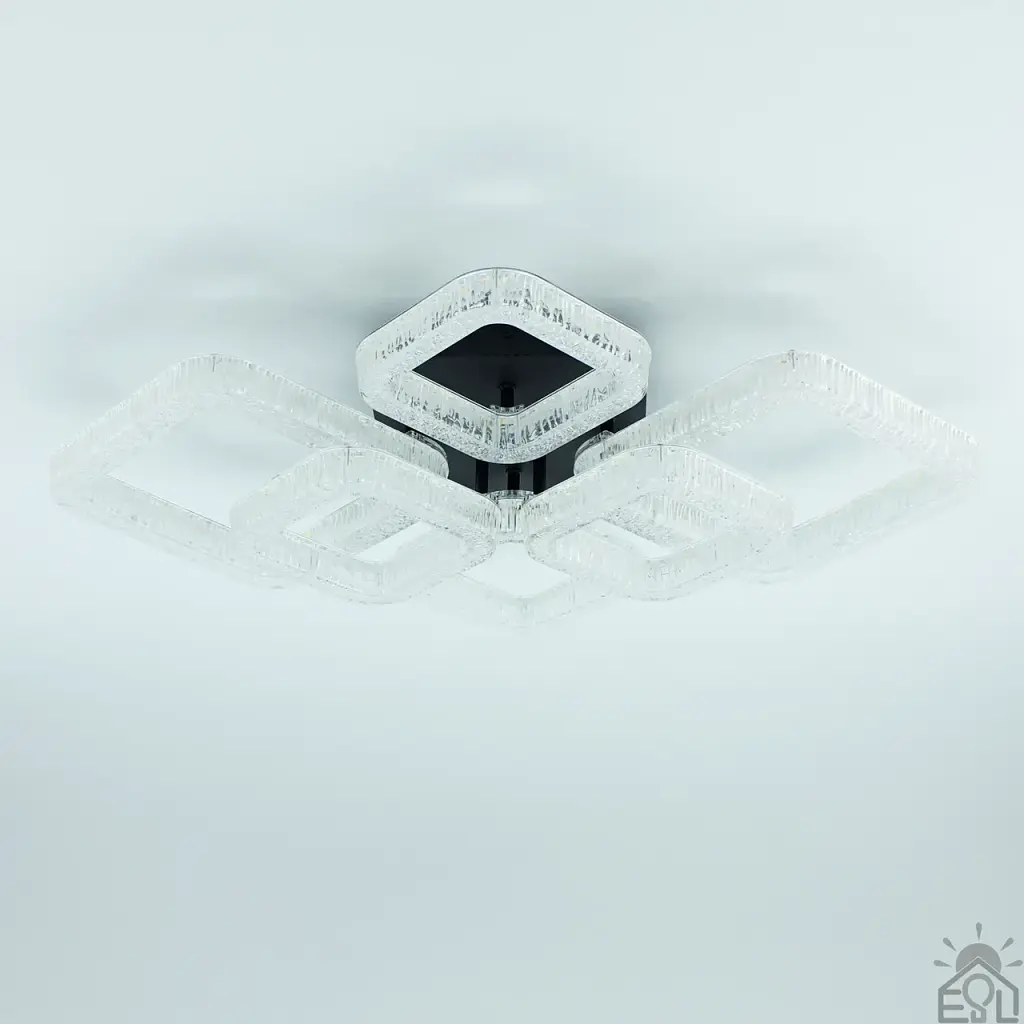 Смарт люстра керована світлодіодна OVAL ICE 6S 80 Вт 690x490x135 мм Чорна ESLLSE - фото 2