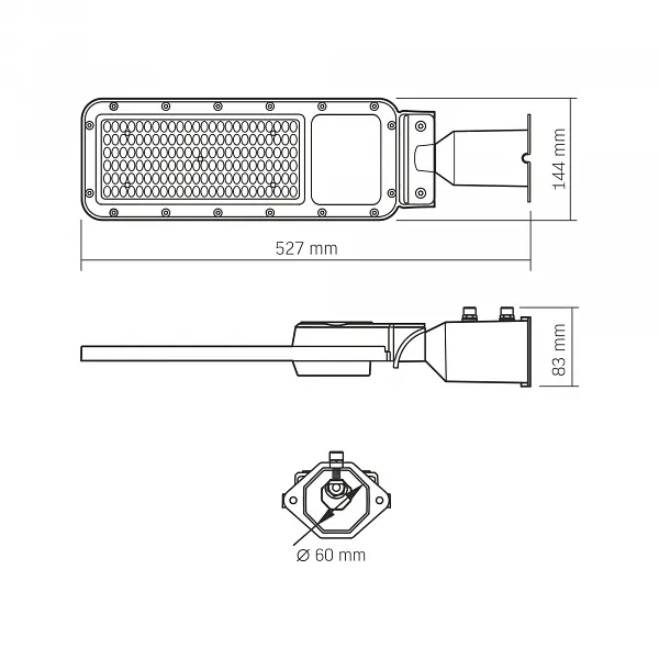 LED ліхтар вуличний VIDEX IP65 SLE17 100W 11000Lm 5000K 220V - фото 8