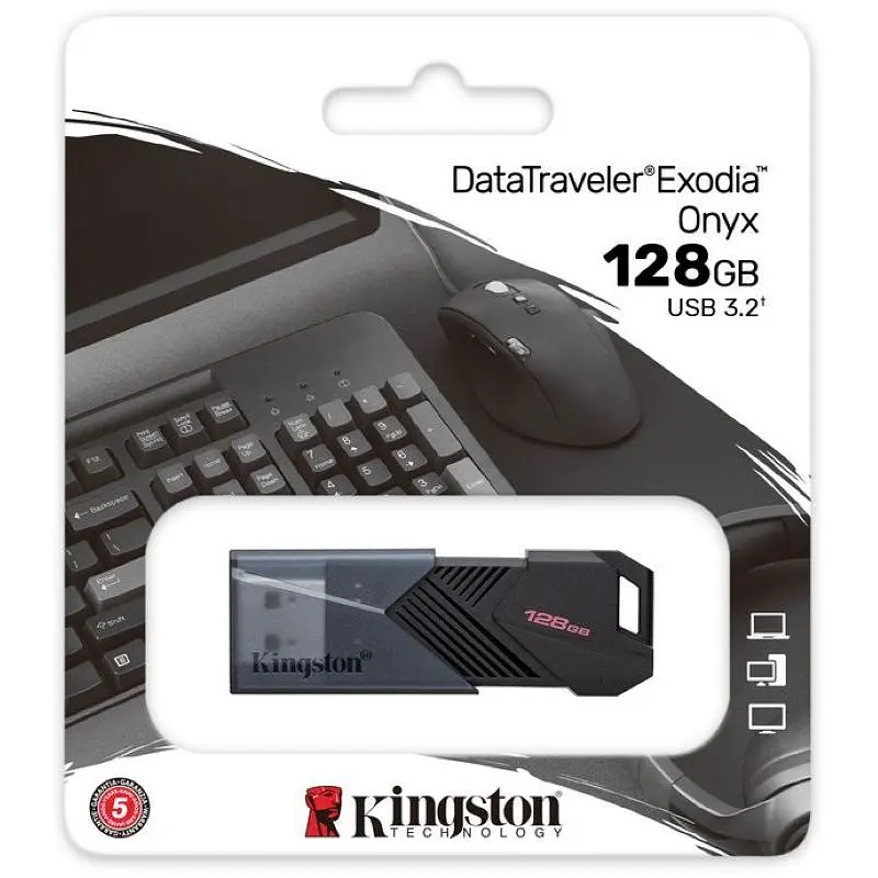 USB-накопичувач KINGSTON 128GB DT Exodia Onyx USB 3.2 Gen 1 Black (DTXON/128GB) - фото 6
