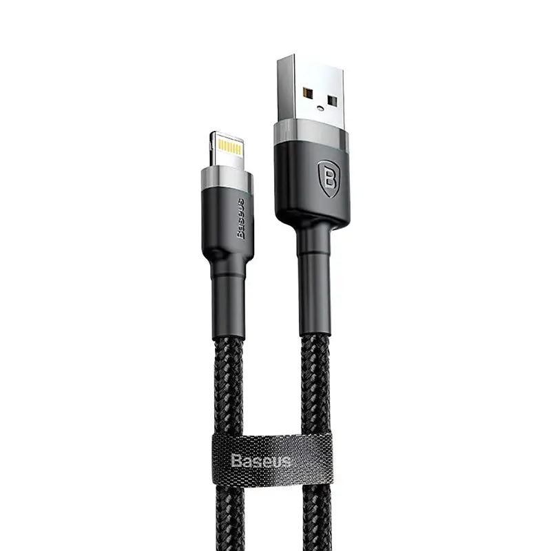 Дата кабель Baseus Cafule USB to Lightning 1.5A (2m) (CALKLF-C) Сірий / Чорний