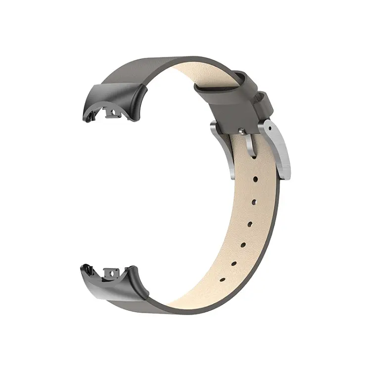 Шкіряний ремінець для XiaomiBand 8 Темно-сірий - фото 3
