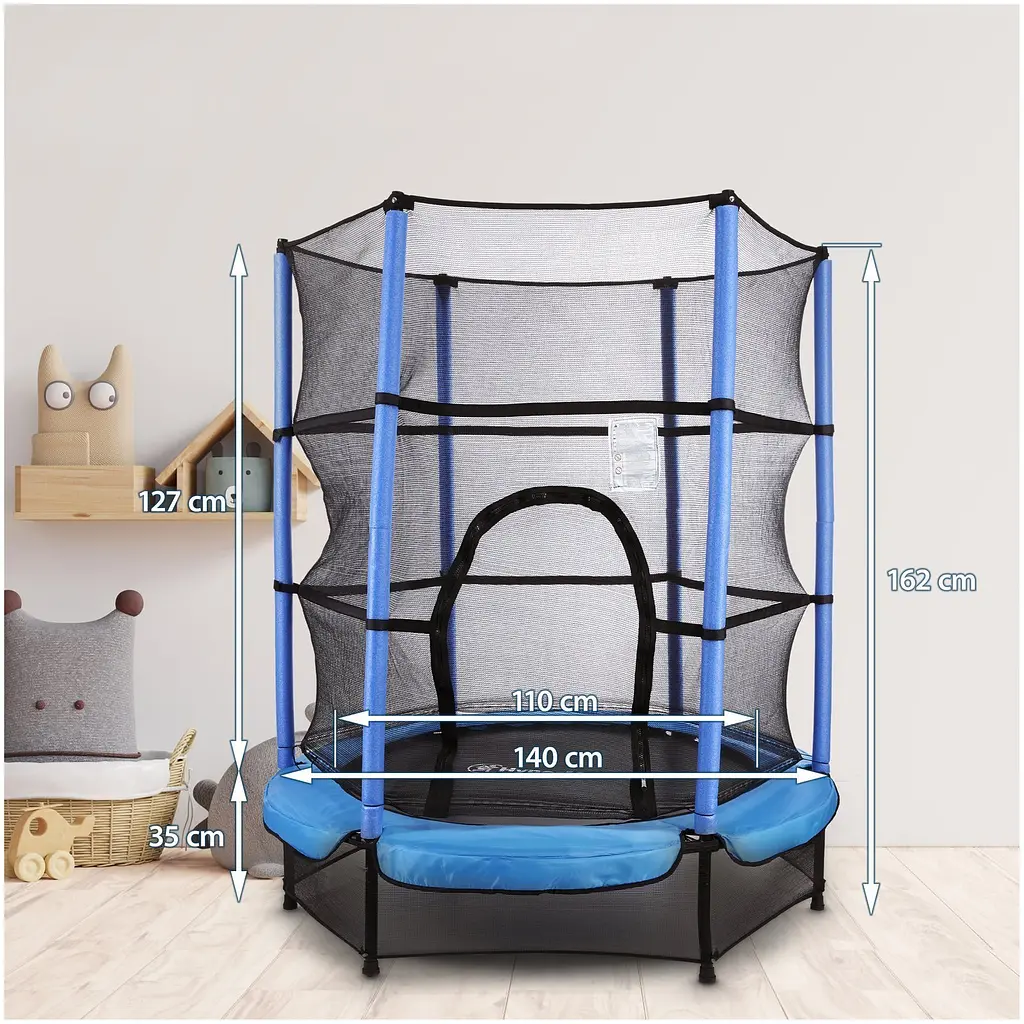 Батут HyperMotion Blue з сіткою 140 см (TRAMPOLINA MINI 55) - фото 9