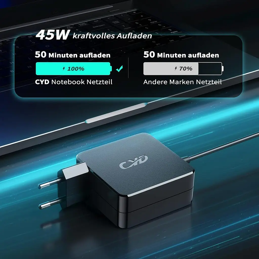 Блок живлення CYD 45 Вт 19 В 2.37 A (4.0 x 1.35 мм) для ноутбуків ASUS Vivobook, ZenBook, Transformer Book чорний (SKU-064) - фото 5