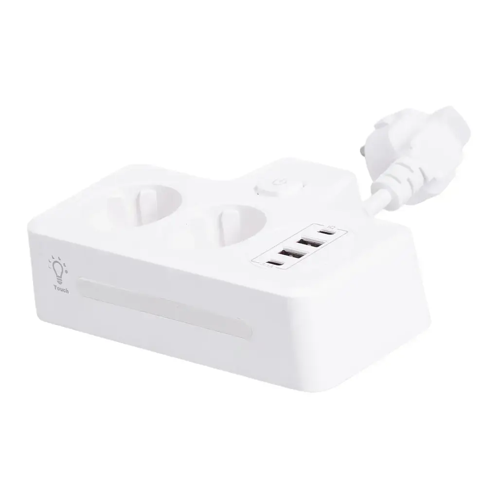 Сетевой фильтр-разветвитель Yiwu HP-5-17 SNAILS BKL-502 EU на 2 розетки LED 4 USB белый  - фото 6