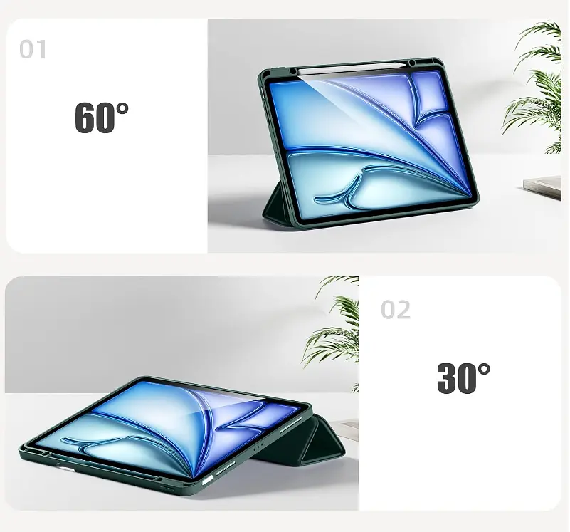 Чохол-книжка CDK для Apple iPad Air 13" M3 2025 екошкіра/силікон Smart Case cлот стилус (017899) green - фото 3