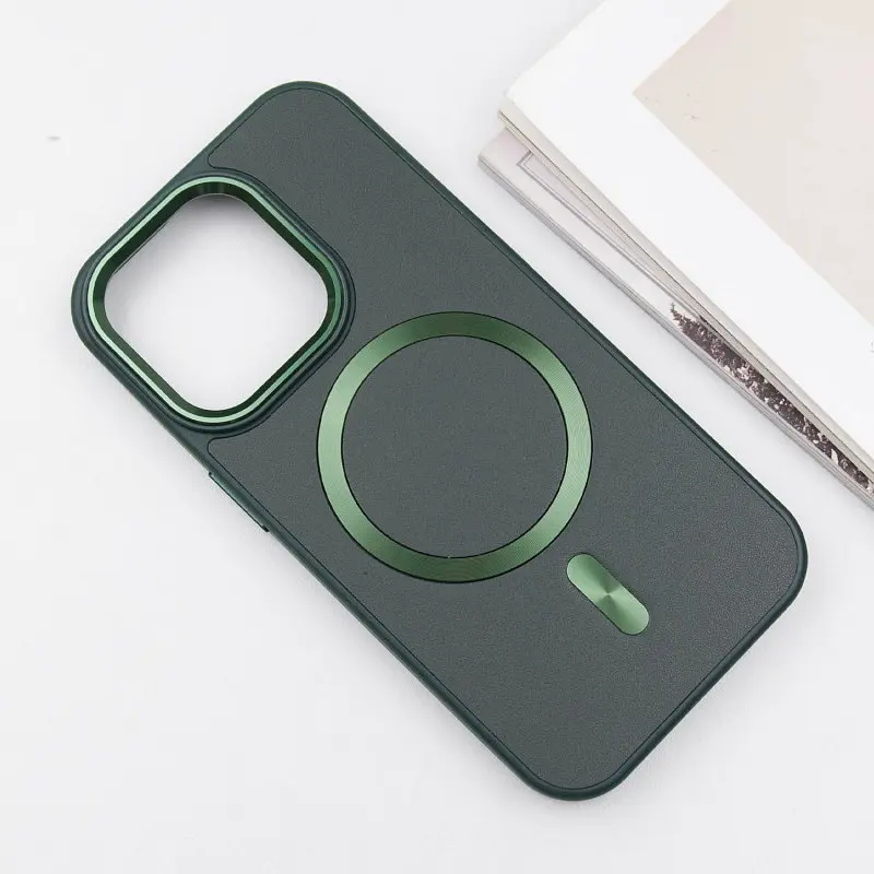 Шкіряний чохол SnapCase with MagSafe для Apple iPhone 14 Pro (6.1) Green - фото 3