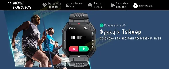 Сенсорний розумний смарт-годинник Smart Sport K55 Black (16070-hbr) - фото 6