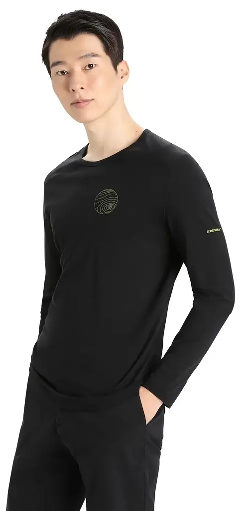 Термокофта Icebreaker 200 Oasis LS Crewe Alps 3D Men Black XL (1052-IB0 A56 KG001 XL) - фото 2