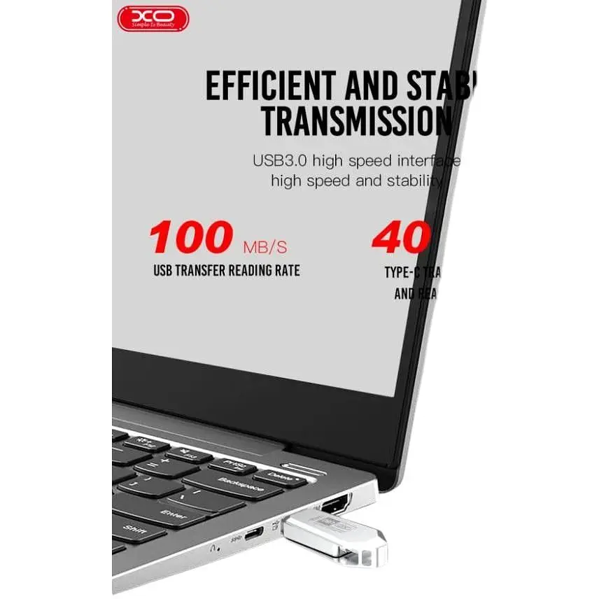 Флеш-память XO U50 USB-Type-C 3.0 128 Gb стальной (MAW-44129_685) - фото 3