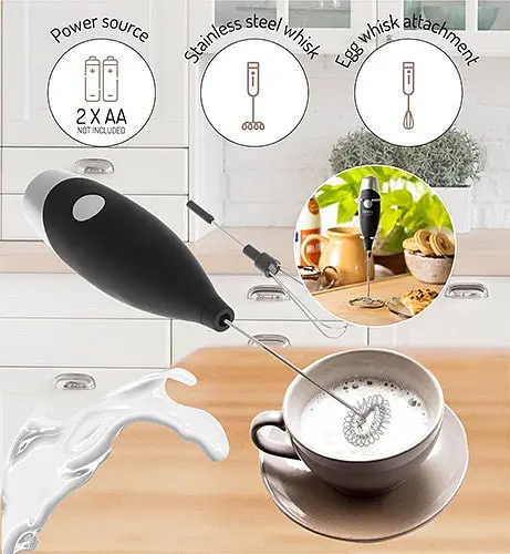 Вспениватель молока на подставке с венчиком Camry CR 4501 черный (капучинатор, нержавеющая сталь, компактный) - фото 5