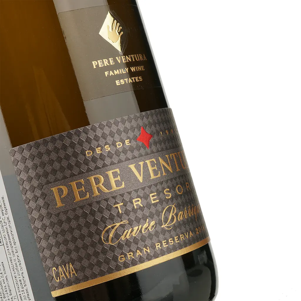 Вино ігристе Pere Ventura Tresor Cuvee Barrique Gran Reserva біле брют 0.75 л в подарунковій коробці - фото 4
