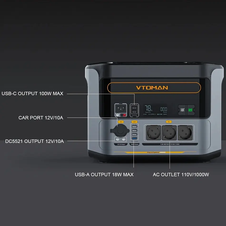 Зарядна станція Vtoman FlashSpeed 1000 PB-85 (828 Вт/г) 1000W AC,MPPT,UPS,LiFePo4 - фото 7