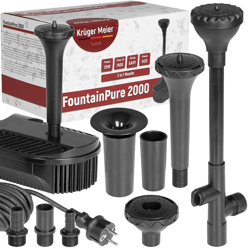 Фонтан-фільтр для ставка Kruger Meier FountainPure 2000 3 в 1: насос, фільтр, фонтан (1500 л/год) - фото 5