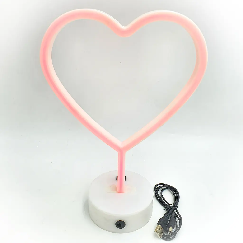 Неоновий світильник нічник лампа настільна декоративна Neon Decoration Lamp Серце червоне - фото 2