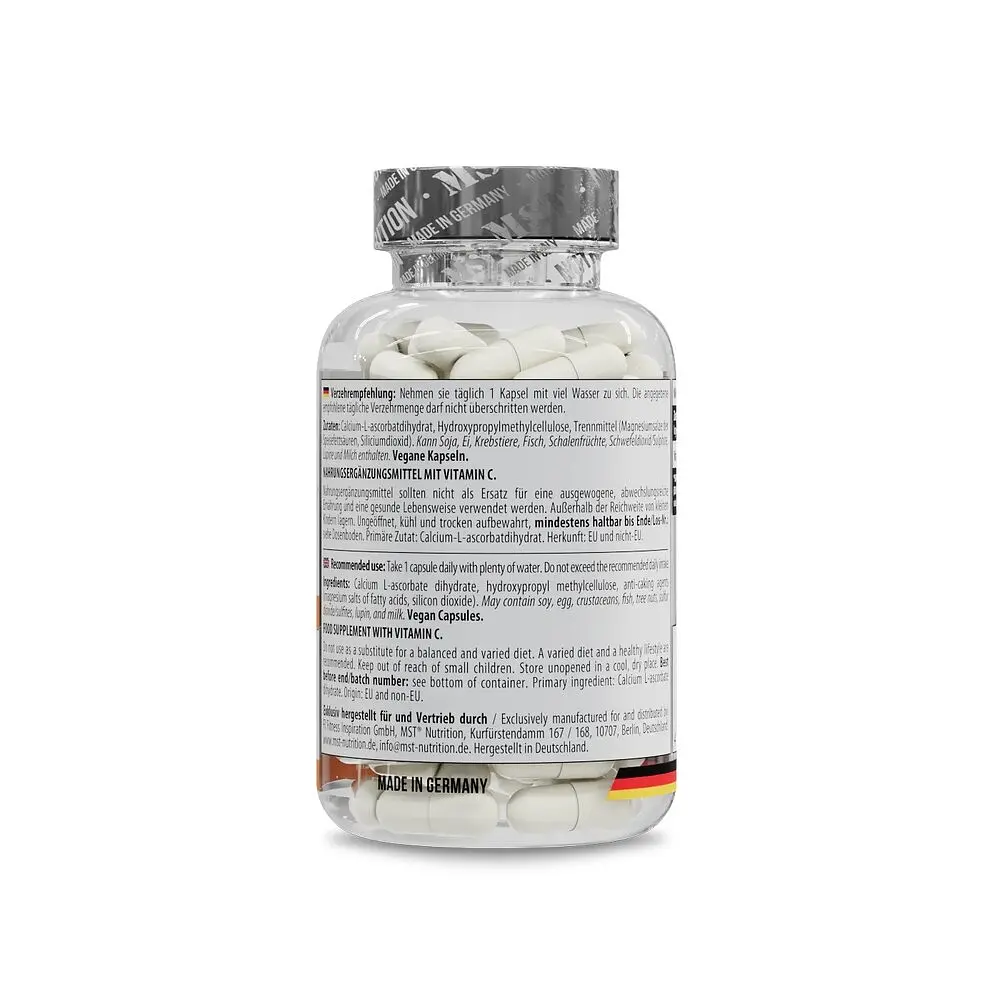 Вітамін C MST Nutrition Vitamin C (Calcium L-ascorbate), 90 капсул у формі кальцію L-аскорбату - фото 3