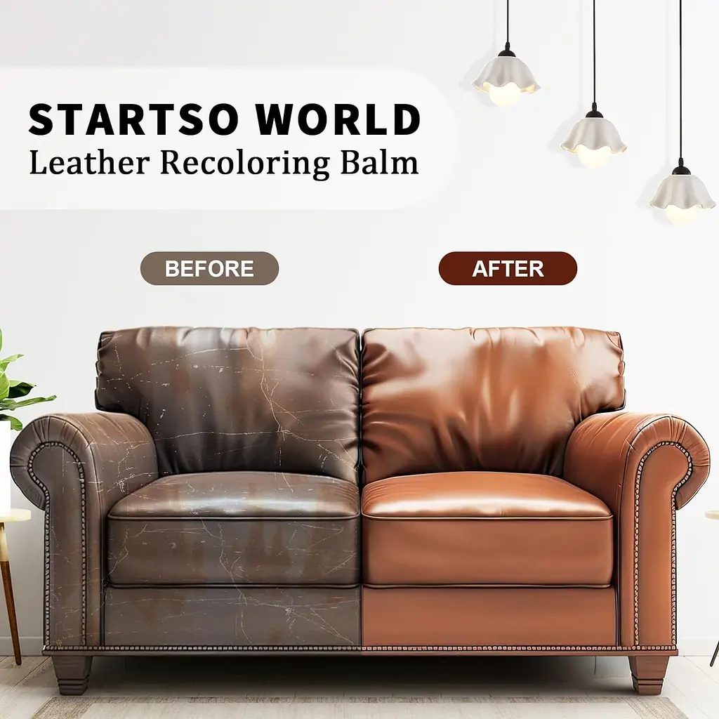 Бальзам для фарбування шкіри STARTSO WORLD, набір для ремонту середньої коричневої шкіри для меблів - фото 2