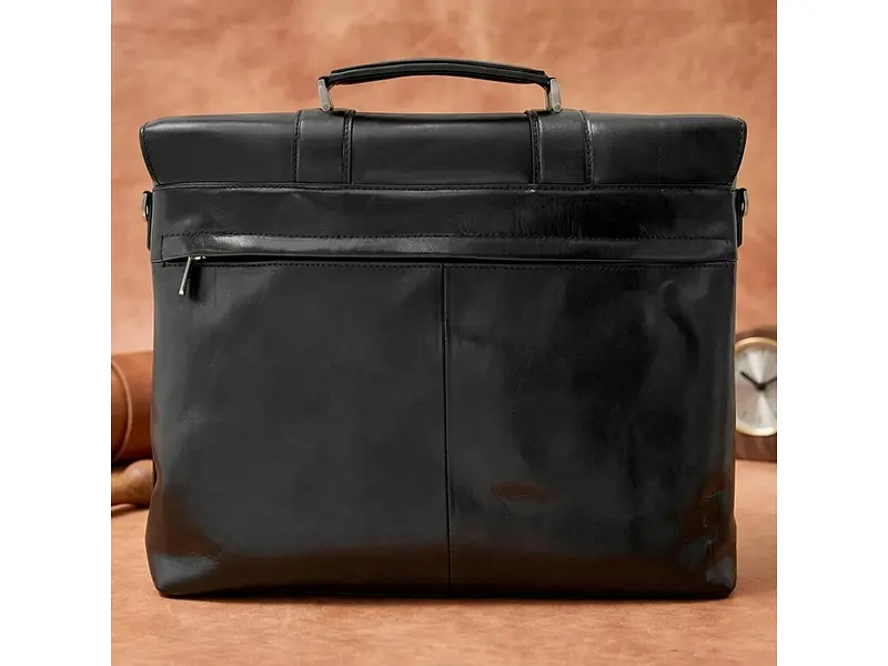 Чоловічий портфель із натуральної шкіри Italico 9225G-38 Чорний 38x29x7 см TONY PEROTTI sum0029079 - фото 8