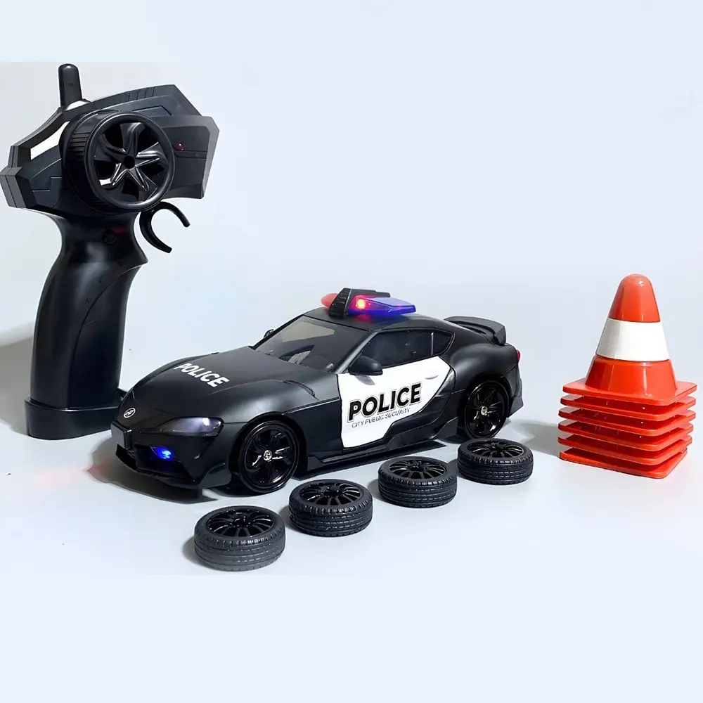 Дитяча радіокерована машина Toyota Supra MK5 поліція 1:24 4WD дрифт авто з сиреною підсвіткою та пультом - фото 2