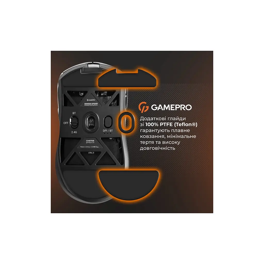 Мишка GamePro Genesis Spider Wireless/Bluetooth/USB Black (GM870B) - фото 9