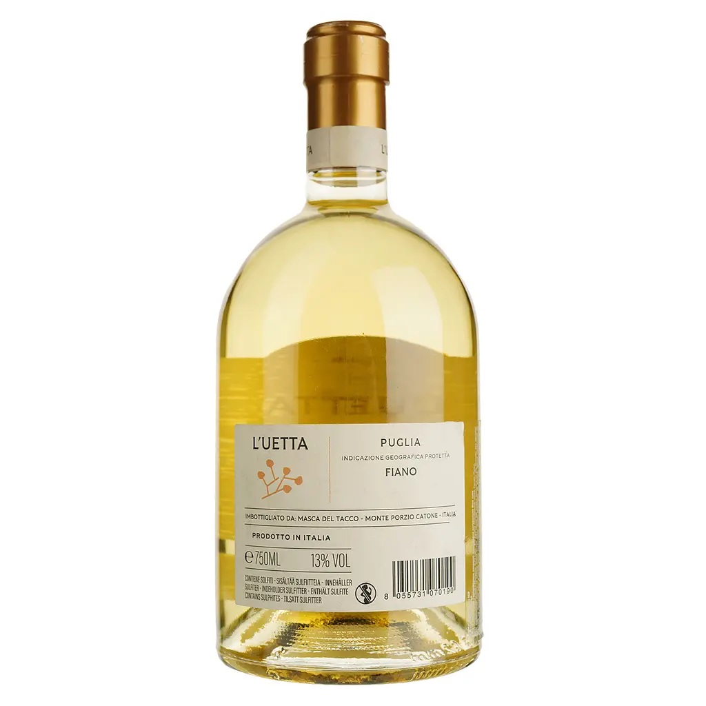 Вино Masca del Tacco L'Uetta Fiano Puglia IGP, біле, сухе, 13%, 0,75 л - фото 2