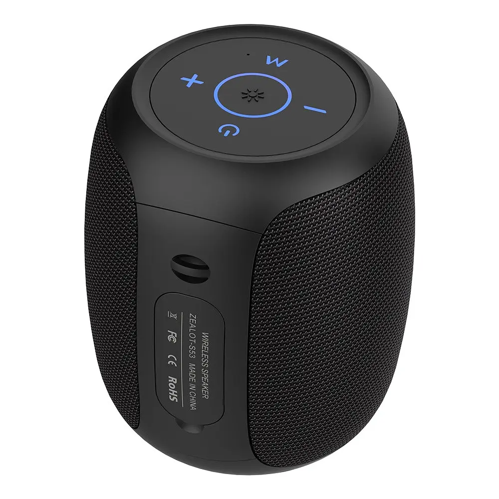 Портативна bluetooth колонка Zealot S53 TWS з LED підсвічуванням чорний - фото 3