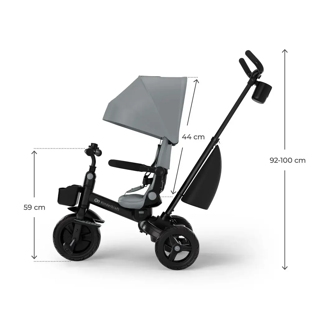 Триколісний велосипед Kinderkraft Aveo 2 Plus Grey (KRAVEO02GRY0000)  - фото 10