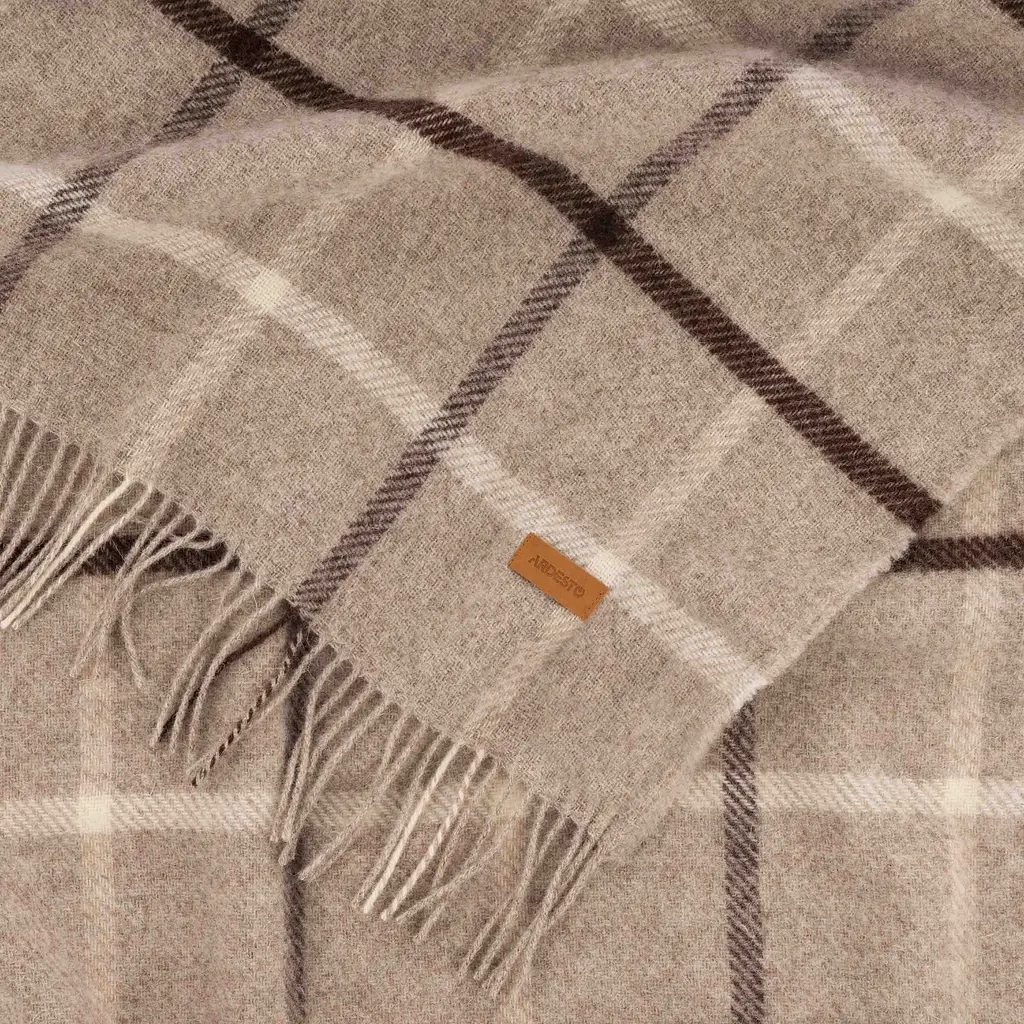 Плед Ardesto Leonardo Alpina 100% вовна бежевий 140 x 200 см (ART0702LM) - фото 6
