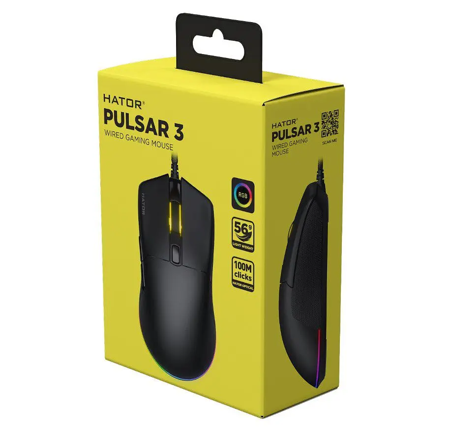 Игровая мышь HATOR HTM-610 Pulsar3 USB ESports Gaming 12000dpi 35G Black - фото 6
