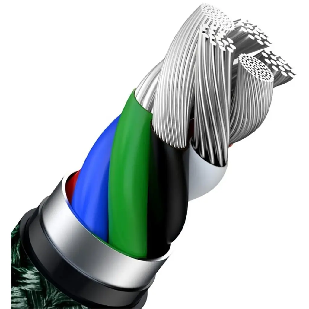 Кабель Baseus Cafule Metal USB-C to Lightning PD 20W 1m Green (CATLJK-A06) [169507] - фото 6