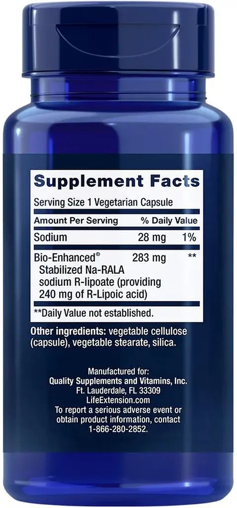 R-ліпоєва кислота Life Extension Super R-Lipoic Acid 240 mg, 60 вегакапсул - фото 2