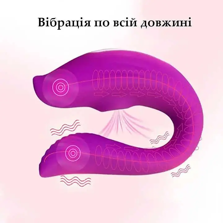 Вакуумний смарт вібратор для пар Love Spouse 11.3 см силіконовий Фіолетовий - фото 2