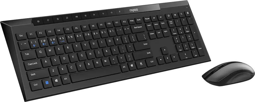 Комплект RAPOO 8210M Multi-mode Wireless Keyboard &amp; Mouse Desktop Set black (13571) - фото 2