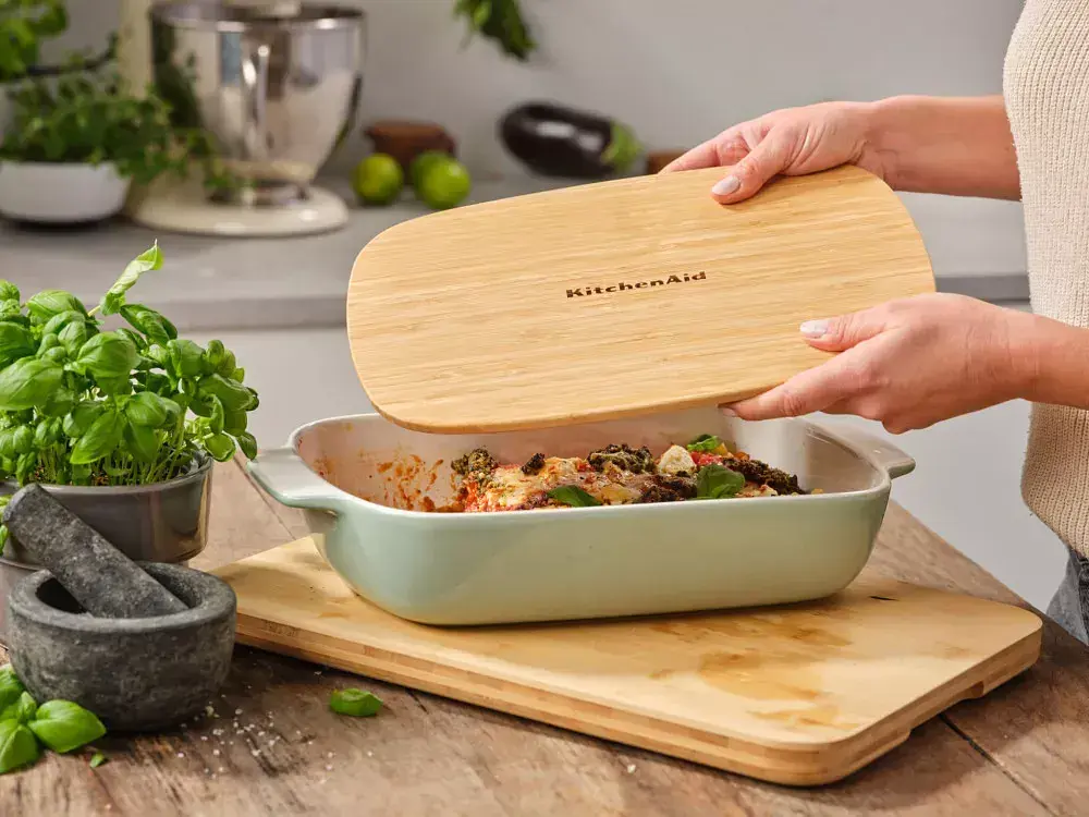 Форма для випічки з кришкою KitchenAid керамогранітна 8,8х24,8х40,4 см 3,8 л фісташковий колір (CC007426-001) - фото 4