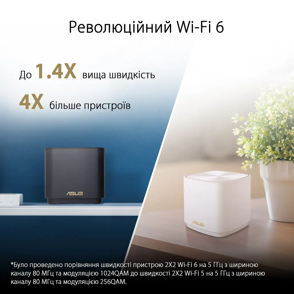 Система WiFi-Mesh ZenWiFi XD4 PLUS AX1800, 1xGE LAN, 1xGE WAN, 1мод, чорний Asus teh0017202 - фото 7