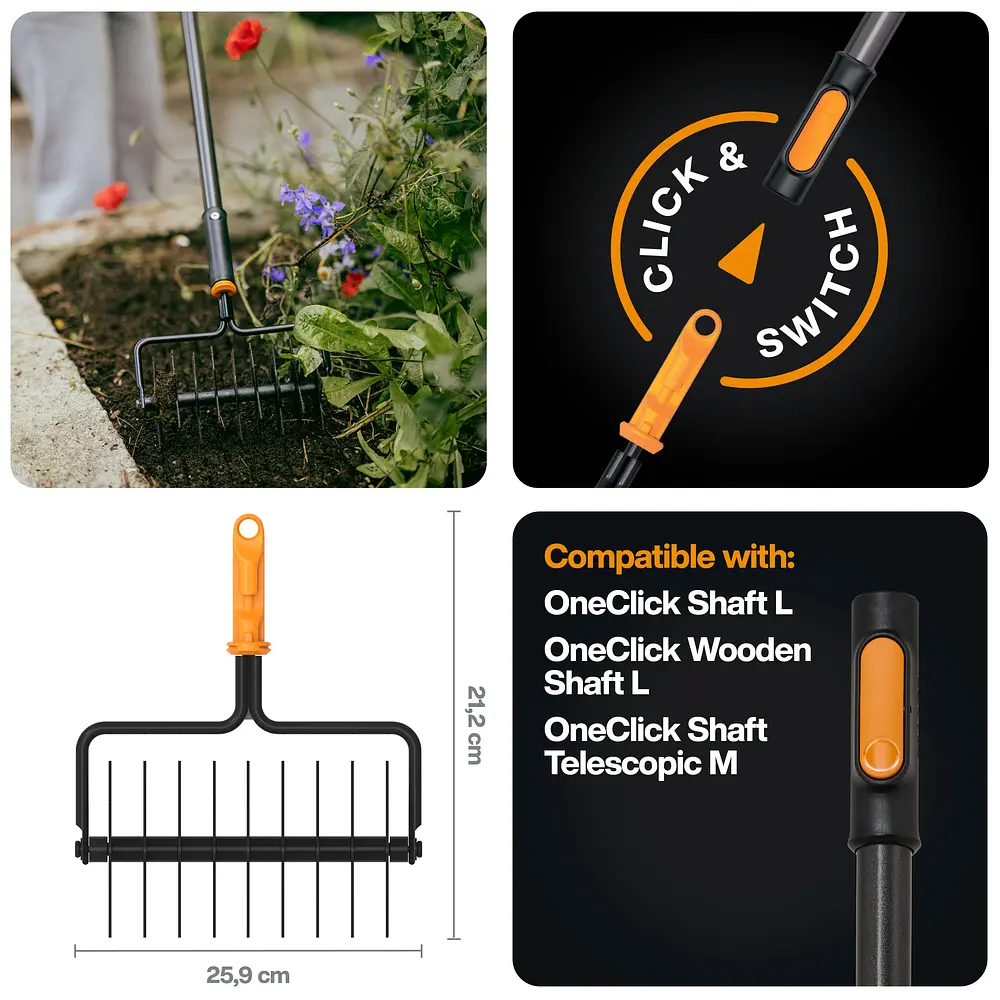 Культиватор дев'ятизірковий Fiskars OneClick 21 см (1080688) - фото 3
