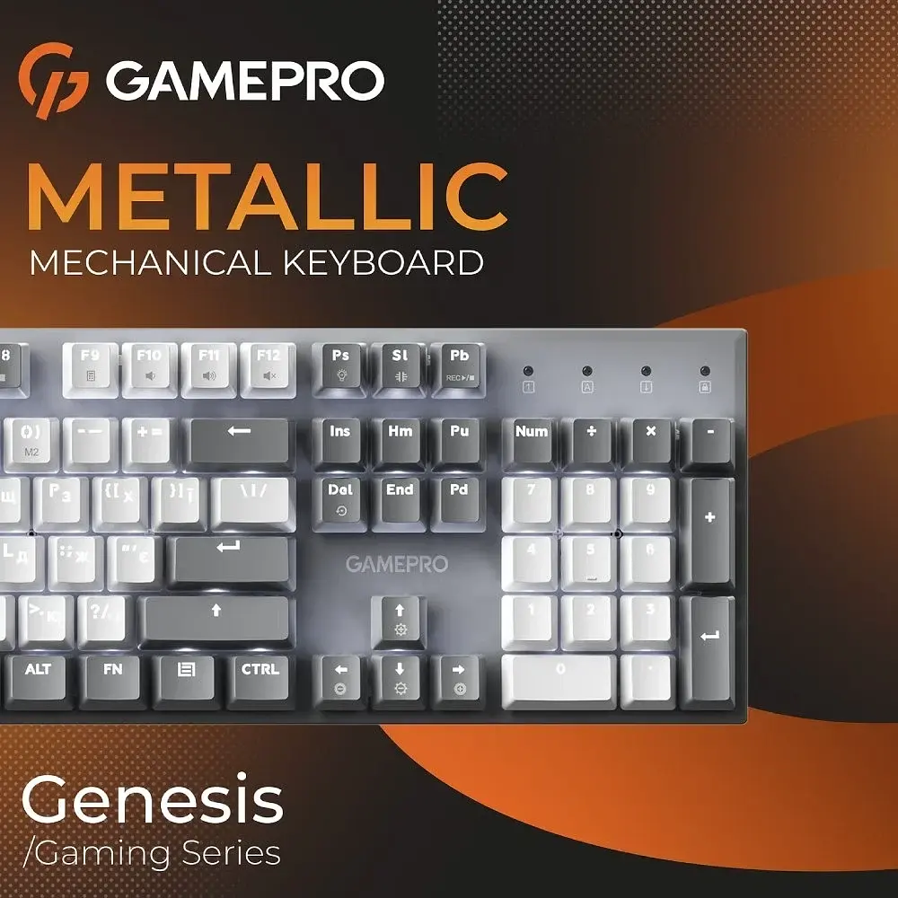 Клавіатура USB GamePro Genesis Metallic MK144G Outemu Red Switch UA LED Gray (MK144G) UA - фото 7